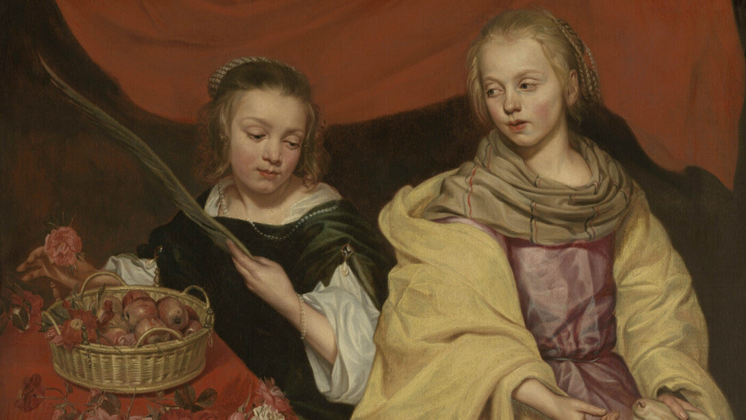 Michaelina Wautier, Two girls as Saints Agnes and Dorothea. Courtesy of Musée des Beaux-Arts de Gand
