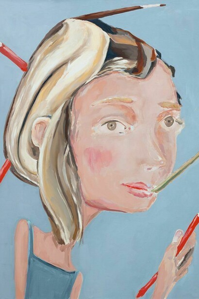 Micha Patiniott, “Five Pencils”, 49” by 43”, oil on canvas, 2014, Copyright: Micha Patiniott. Courtesy: Anna Zorina Gallery, New York City