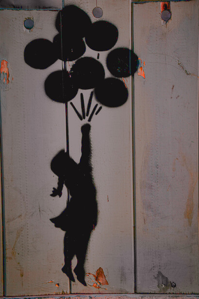Palestinian wall art representing Palestinian children