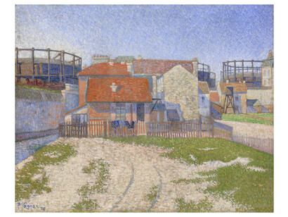 Paul Signac. Gasometers at Clichy, 1886. National Gallery of Victoria, Melbourne, Felton Bequest, 1948. Courtesy of The Art Institute of Chicago