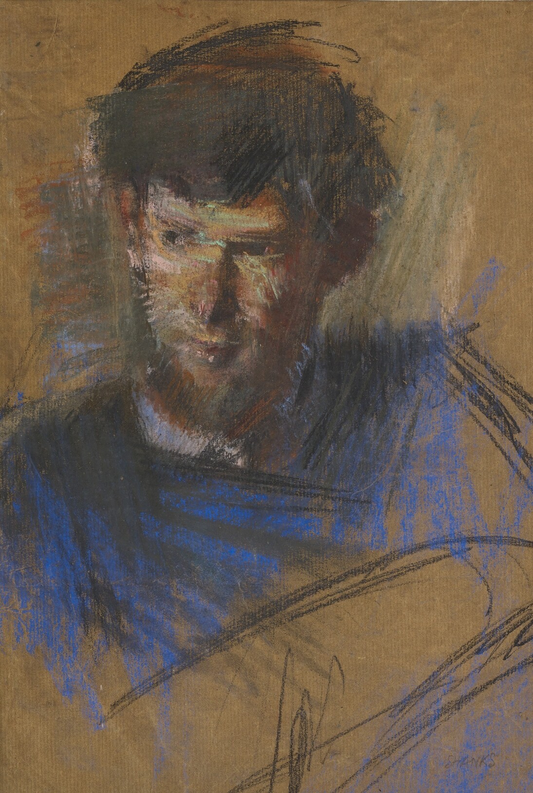 Duncan Shanks, Jim Hardie, 1957, pastel on brown paper, 40 x 28 cm, Photograph: John McKenzie