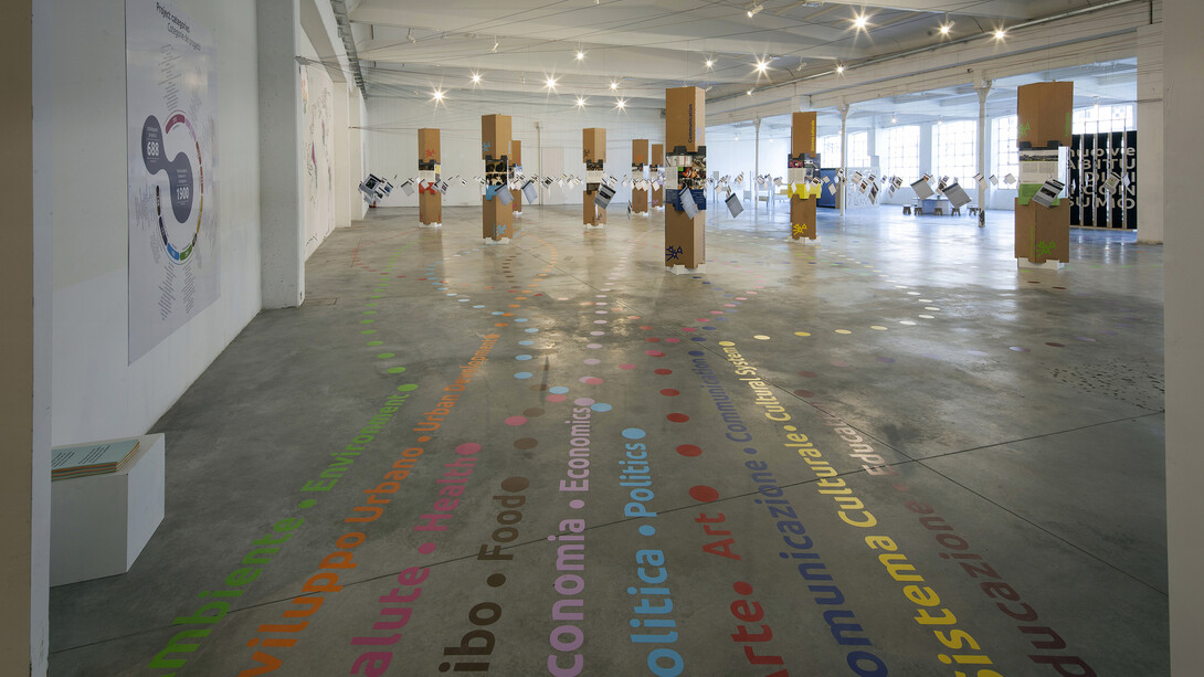 Geografie della Trasformazione: What's the problem? Economy, Cittadellarte - Museo del Presente, exhibition view. Fotografia: Enrico Amici