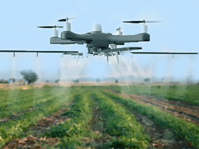Drones equipped with AI are revolutionizing irrigation in agriculture by efficiently watering fields, while AI also ensures quality control throughout the food production process