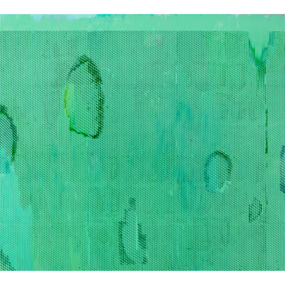 Jacqueline Humphries, :-/, 2014, Oil on linen, 114 x 127 inches (289.6 x 322.6 cm). Courtesy the artist and Greene Naftali, New York