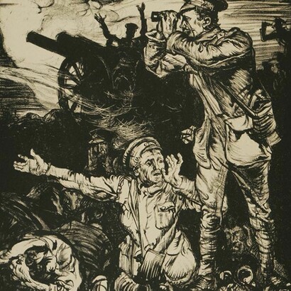 The Gun, lithograph, 1914, copyright of The Estate of Frank Brangwyn