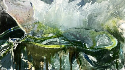 "Cronos 1", de la serie "Luz de lunas", 100x175 cms, técnica mixta sobre lienzo, Rebeca Segura