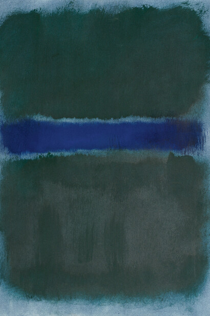 Mark Rothko (American, 1903–1970), Untitled (Green, Blue on Blue), detail, 1967, Oil on paper mounted on canvas, Collection of the Dayton Art Institute © 1998 Kate Rothko Prizel & Christopher Rothko/Artists Rights Society (ARS), New York


