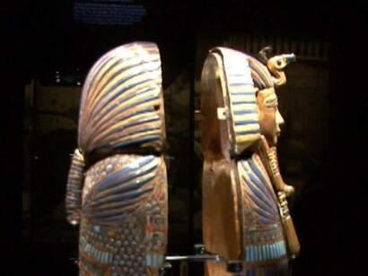 Sarcófago abierto del faraón Tutankamón 