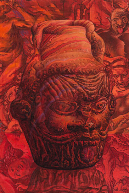 Chason Matthams, An egyptian mug w/ Jan Sanders van Hemessen amalgamation, 2025. Courtesy of Union Pacific