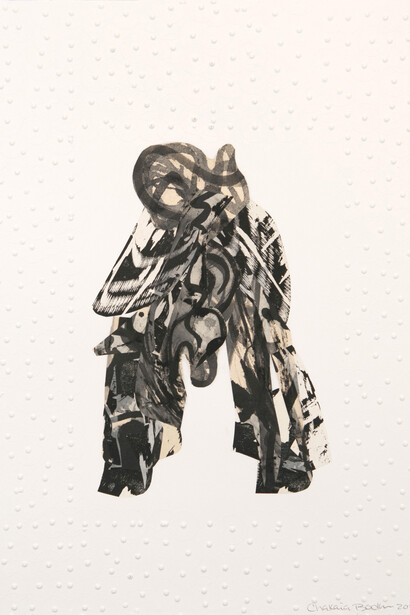 Chakaia Booker, Untitled, 2014, Woodcut, Handpainting, Embossing, 19.75 x 14 inches