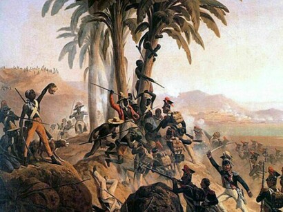 Suchodolski’s 1845 painting depicts Polish legionnaires fighting Haitian revolutionaries