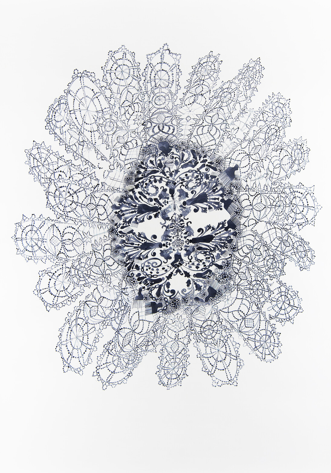 Firelei Báez
Ideal lived, loved and lost, 2015
Sennelier lacquered ink on paper
79 x 55 inches (200.7 x 139.7 cm)