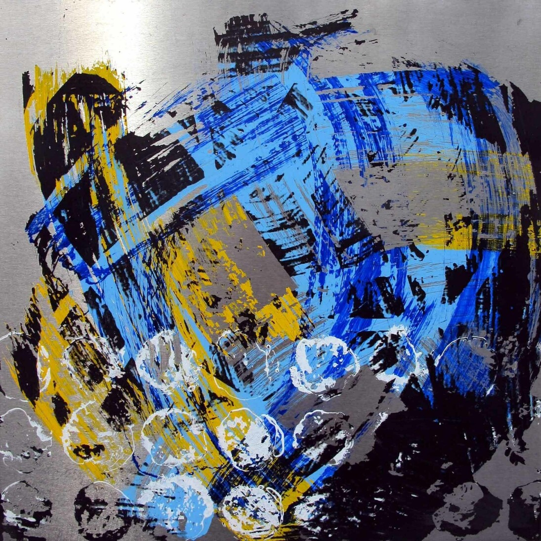 Jorge Enrique, Metallica 1206, Technique mixte sur aluminium 30x30x4cm