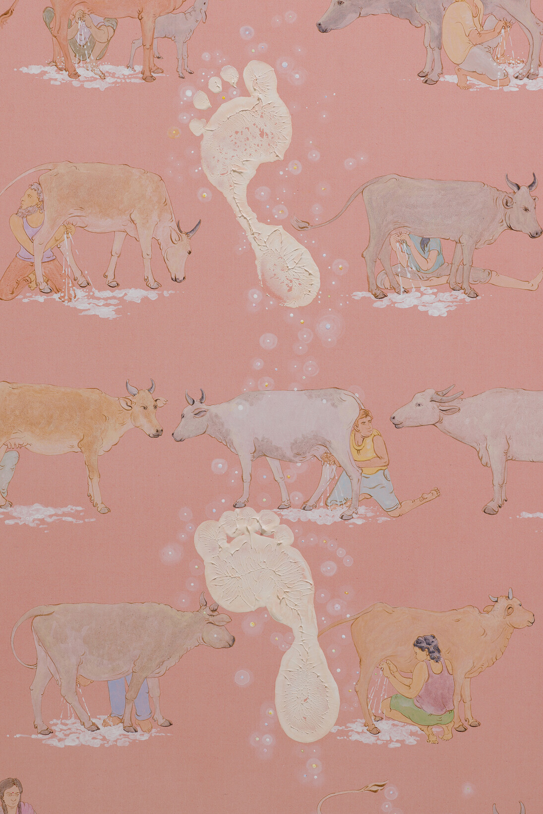 NS Harsha, Only way is through Milky Way, 2014, Acrylic on canvas, 190 x 150 cm, 74 3/4 x 59 1/8 in, Courtesy the Artist and Victoria Miro, London © NS Harsha