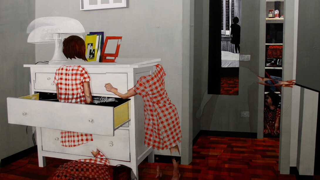 Dario Maglionico, Reificazione #9, 2014, oil on canvas,  118 x 169 cm