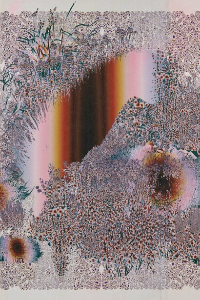 Andy Millner, Floating World (Light the Bird Sees I) (detail), 2024,
Pigment print, mulberry paper on linen,
72 x 60 inches. Courtesy of the artist and Heather Gaudio Fine Art