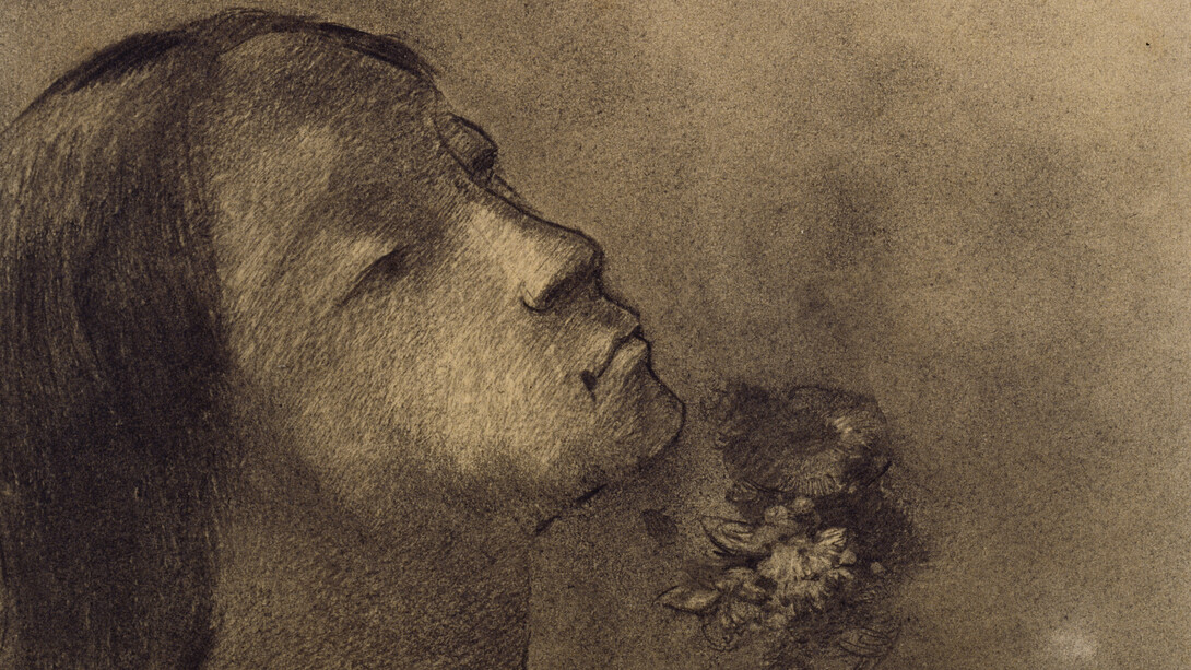 Odilon Redon, Fleur du mal (detail), ca. 1890. Courtesy of Staatliche Museen