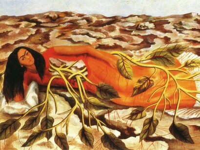 Frida Kahlo. Raíces. 1943. Óleo sobre metal. 30.5 x 49.9 cm