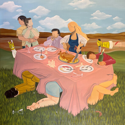 Marta Leyva, The last supper of innocence (detail), 2026. Courtesy of Hans Alf Gallery