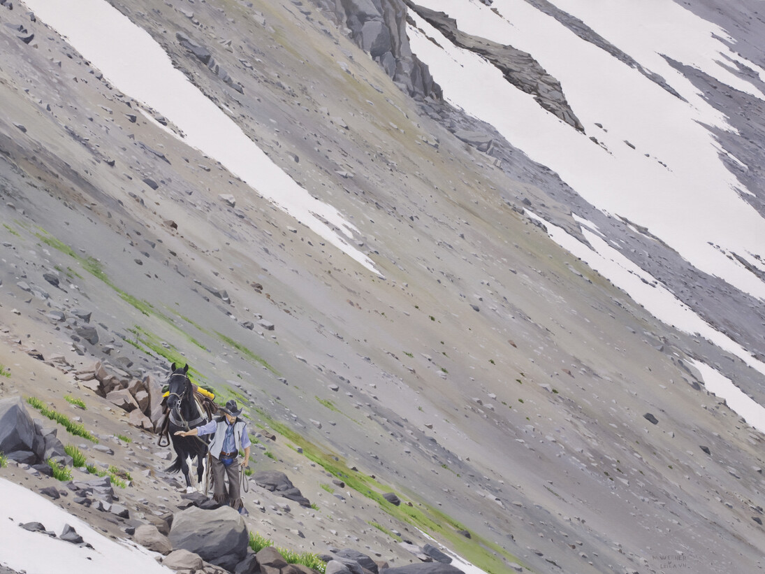 Max Werner, Looking for a Trail, Acrylic on Canvas, 37" x 49.5"