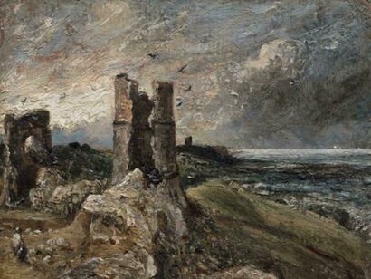 John Constable, Sketch of Hadleigh Castle, 1828–29, oil on millboard, Yale Center for British Art, Paul Mellon Collection