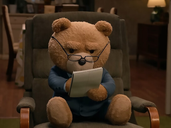 A talking teddy bear with a bad attitude brings unexpected humour to an ordinary suburban life    