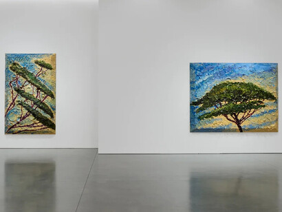Julian Schnabel, Italy through its trees, exhibition view. Courtesy of Pace Gallery