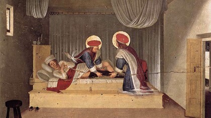 Beato Angelico, La Guarigione del Diacono Giustiniano – Museo nazionale di San Marco, Firenze. 