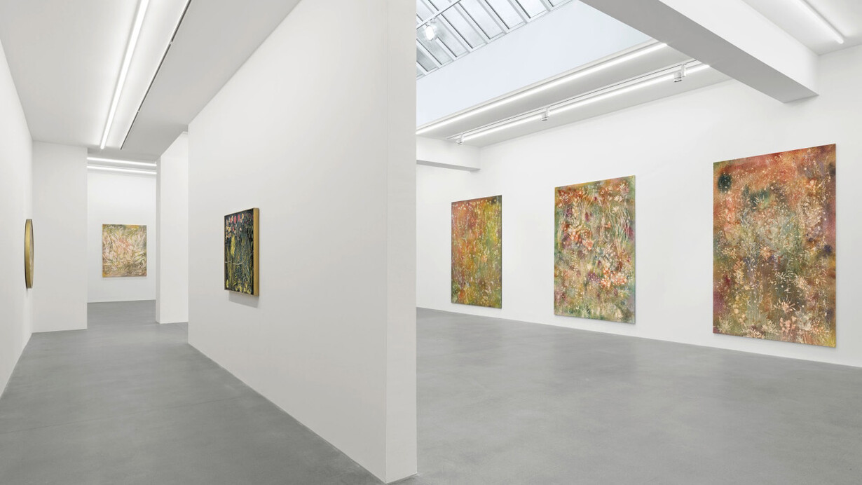 Sam Falls, exhibition view. Courtesy of Galerie Eva Presenhuber