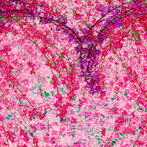 Flower Dance, 63.77 x 51.18 in (100 ho), Mixed media, 2021. Courtesy of Kate Oh Gallery