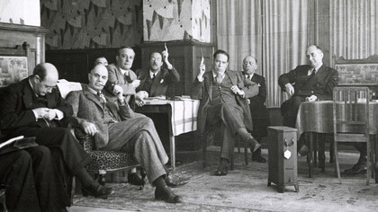 Miembros de La Sociedad Mont Pelerin en su primer encuentro de 1947