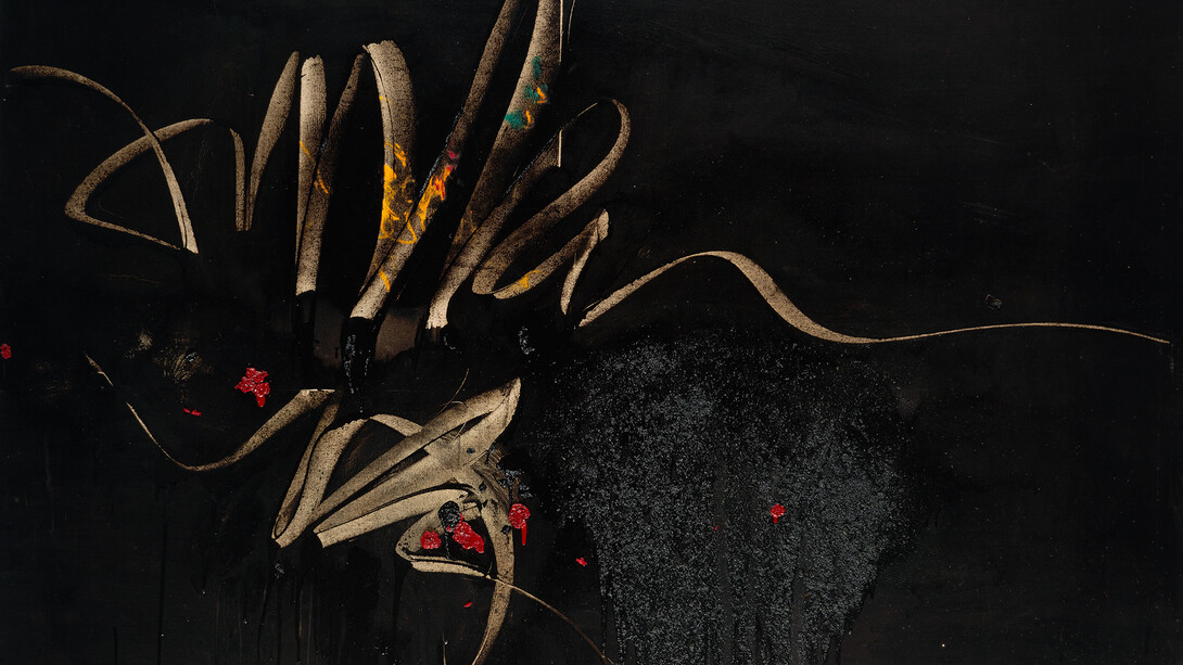 Simon Hantaï, Peinture (detail), 1957. Courtesy of Centre Pompidou Málaga