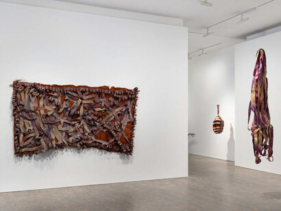 Acaye Kerunen, Neena, aan uthii, exhibition view. Courtesy of Pace Gallery