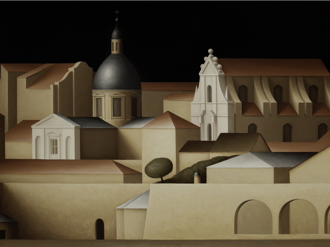 Renny Tait, Dubrovnic (detail), 2014, Oil on linen, 80 x 180 cm, 31 1/2 x 70 7/8 in, Courtesy of Flowers Gallery - New York. Copyright © the Artist
