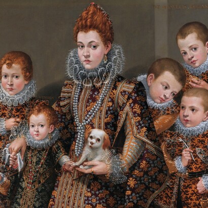 Lavinia Fontana, Ritratto di Bianca degli Utili Maselli con i suoi figli, 1604-05, particolare. Fine Arts Museums of San Francisco, San Francisco, USA