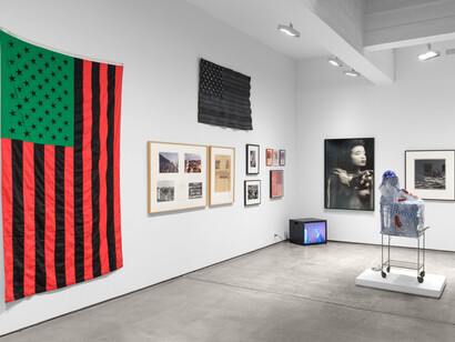 Various artists, Flags, exhibition view. Courtesy of Paula Cooper Gallery