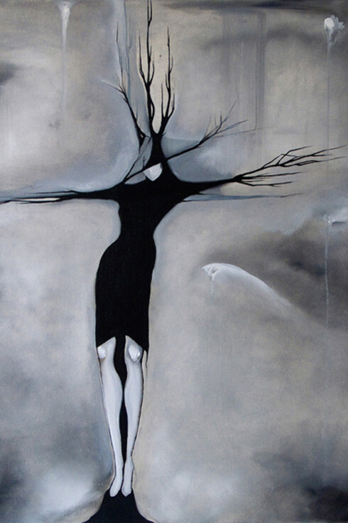 Angela Velleca, La Sorcière, olio su tela, 2011