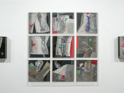 Claudio Marini, Untitled, 2014, mixed media on wood, 30 x 30 cm (each)