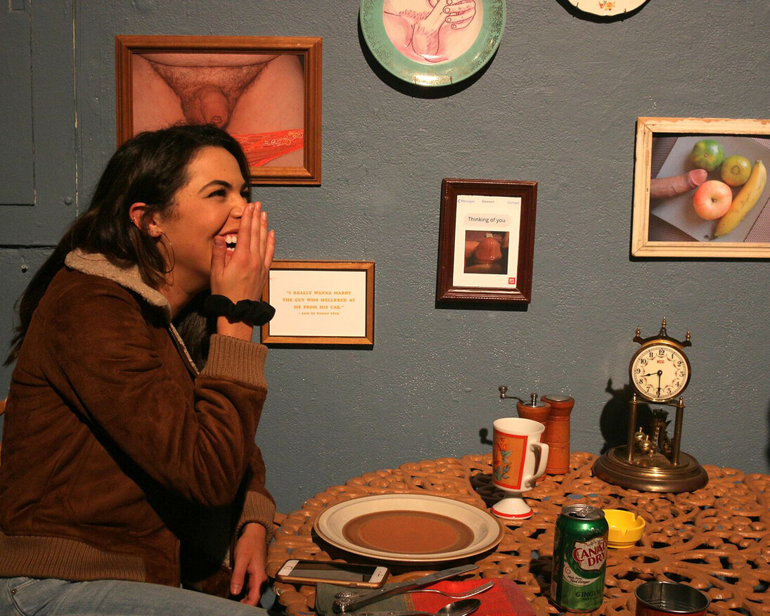 I Didn't ask for this: A lifetime of dick pics. Courtesy of Think Tank Gallery