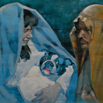 Lexi Strauss, Royal College of Art, MA Painting, From 1000 Foundlings Find Their Mothers, (2015) Paintings (Acrylic on paper, 42 x 29 cm) and animated, musical Installation