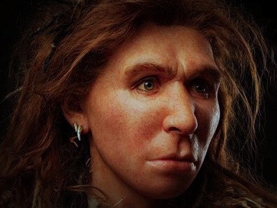 Representación de una mujer neandertal, antiguos habitante de las cuevas de Altamira