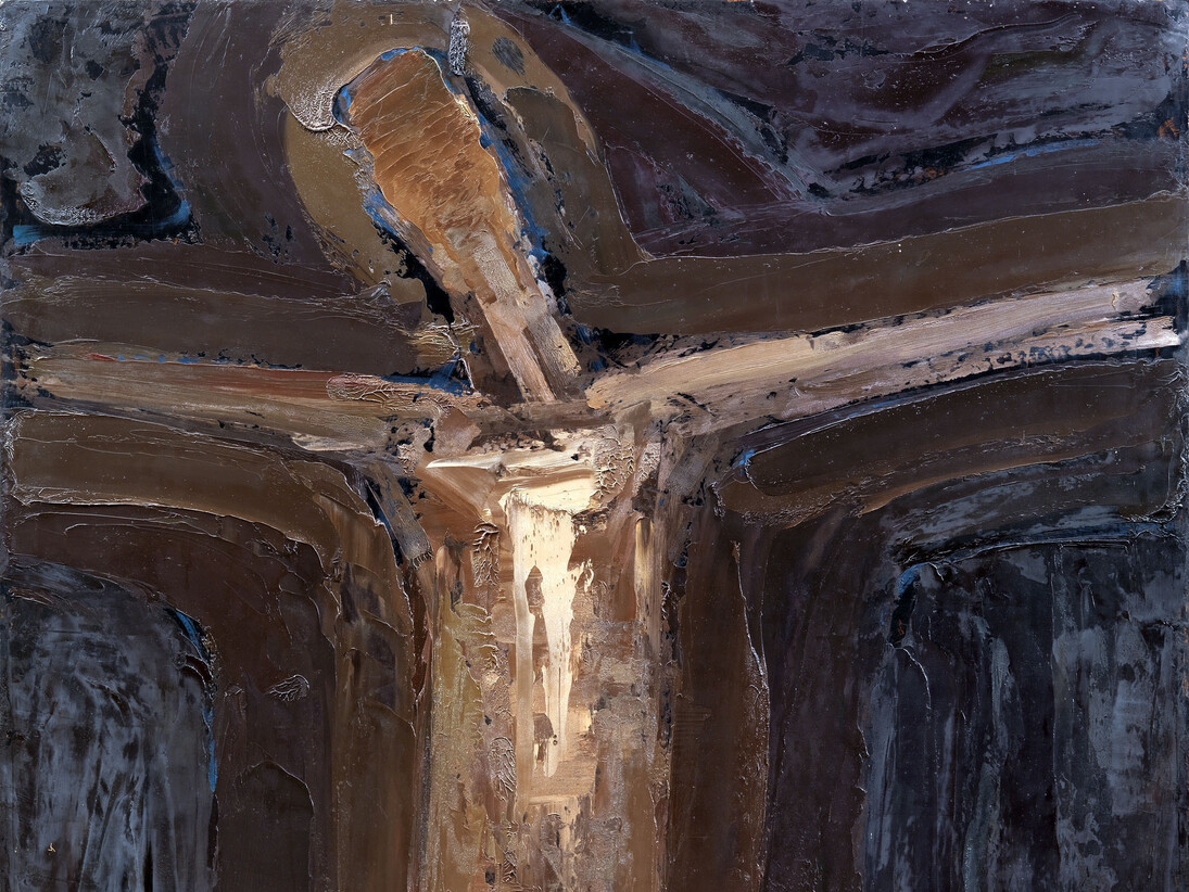 William Congdon, Crocefisso 41, dettaglio, 1966, olio su faesite, 150 x 135 cm, Milano, The William G. Congdon Foundation
