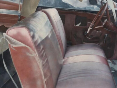 John Salt, Arrested vehicle (Silver upholstery), 1970. Courtesy of Galerie Vallois