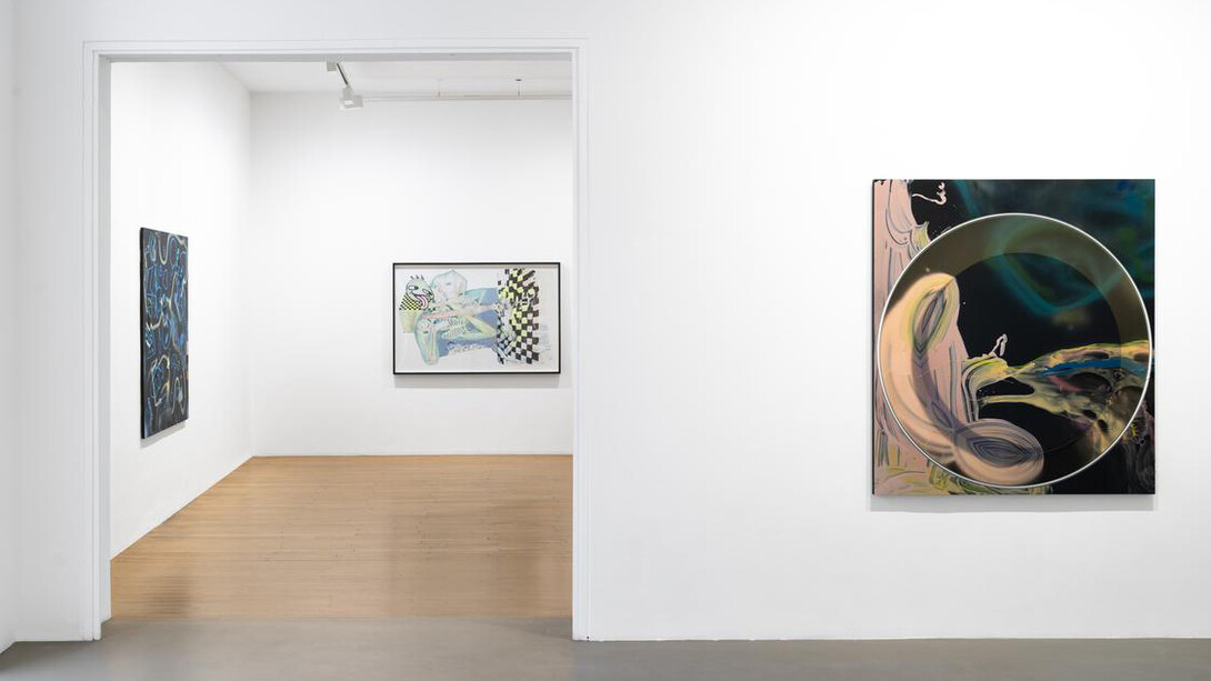 Seth Price, Free fall, vue d'exposition. Avec l'aimable autorisation de la Galerie Chantal Crousel