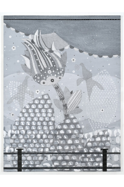 Glenn Goldberg, Place, 2015, Acrylic, gesso, ink, and pencil on canvas. 84” x 63”