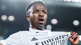 Imagem do jogador Vinicius Junior do time Real Madrid em campo