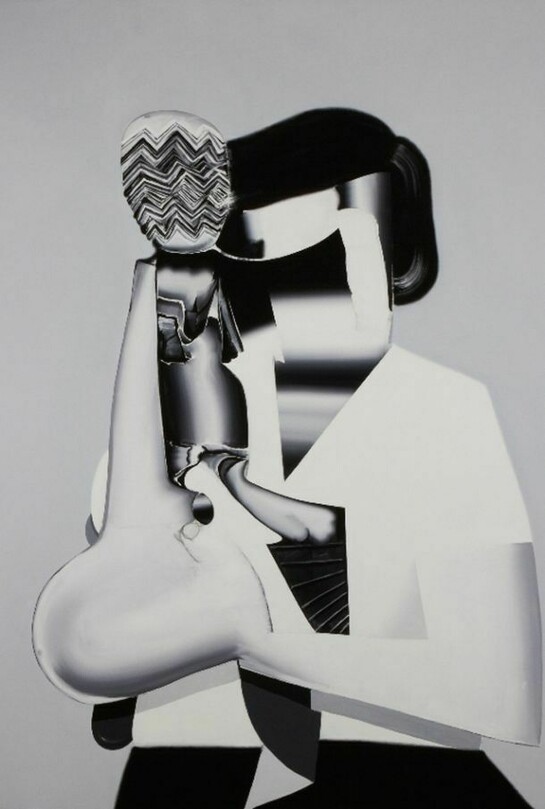Tomoo Gokita, “Mother and Child”, 90” by 72” (229 cm by 183 cm), acrylic gouache, charcoal, gesso/linen, 2013, Courtesy: Mary Boone Gallery, New York