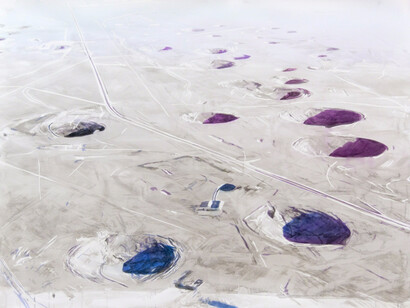 Eric LoPresti, Dark Red and Blue Craters, 2016. Courtesy of Elizabeth Houston Gallery