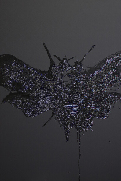 Raul Gabriel. Virtual Apraxia, bitume e acrilico su tela 