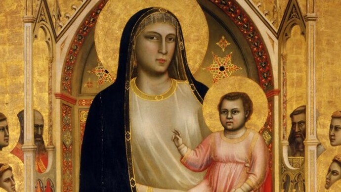La Maestà di Giotto agli Uffizi, particolare